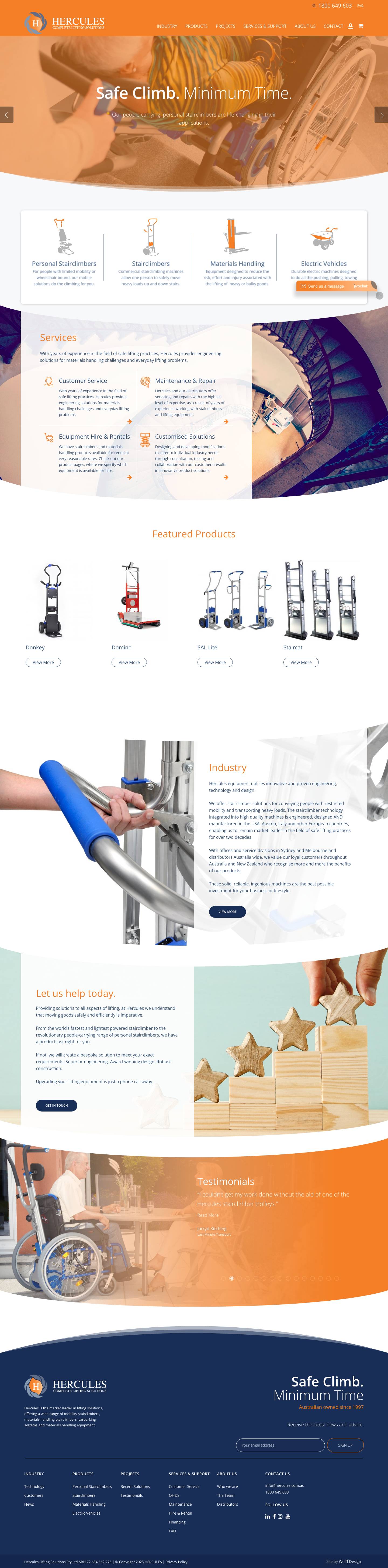 Hercules Complete Lifting Solutions Complete Lifting Solutions - Stairclimbers and Materials Handling - Full Screenshot