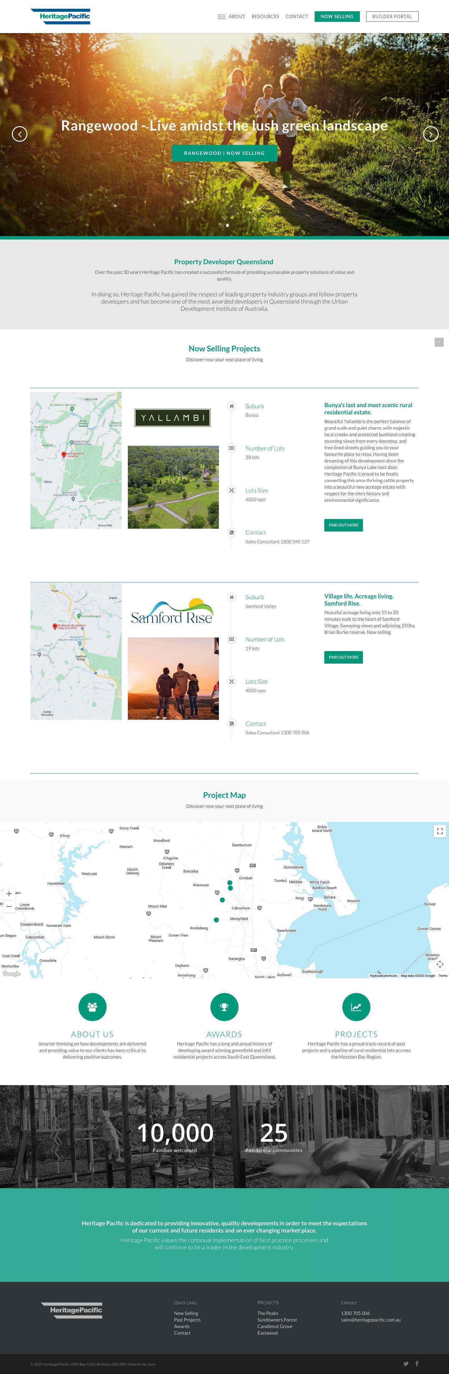 Property developers - Heritage Pacific. Sustainable solutions of value - Full Screenshot