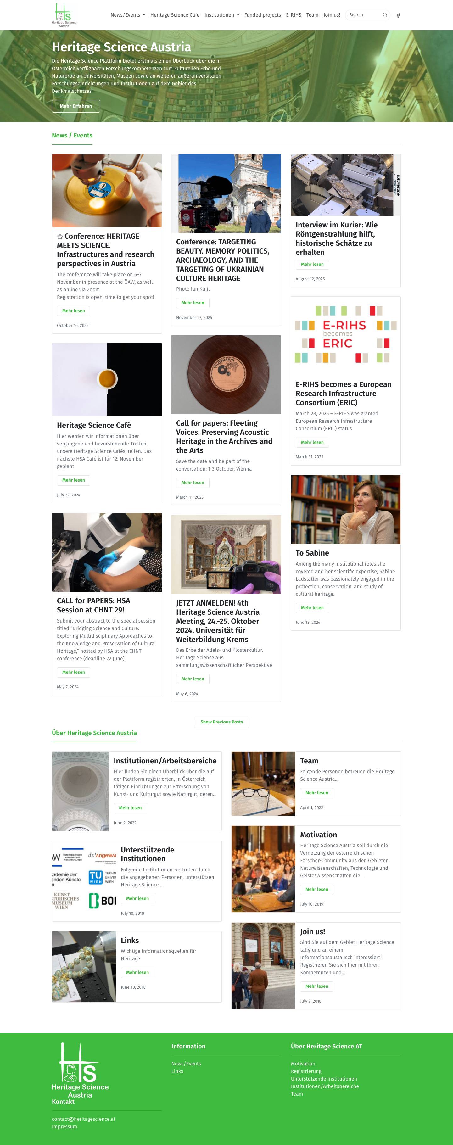 Heritage Science Austria – heritagescience.at - Full Screenshot