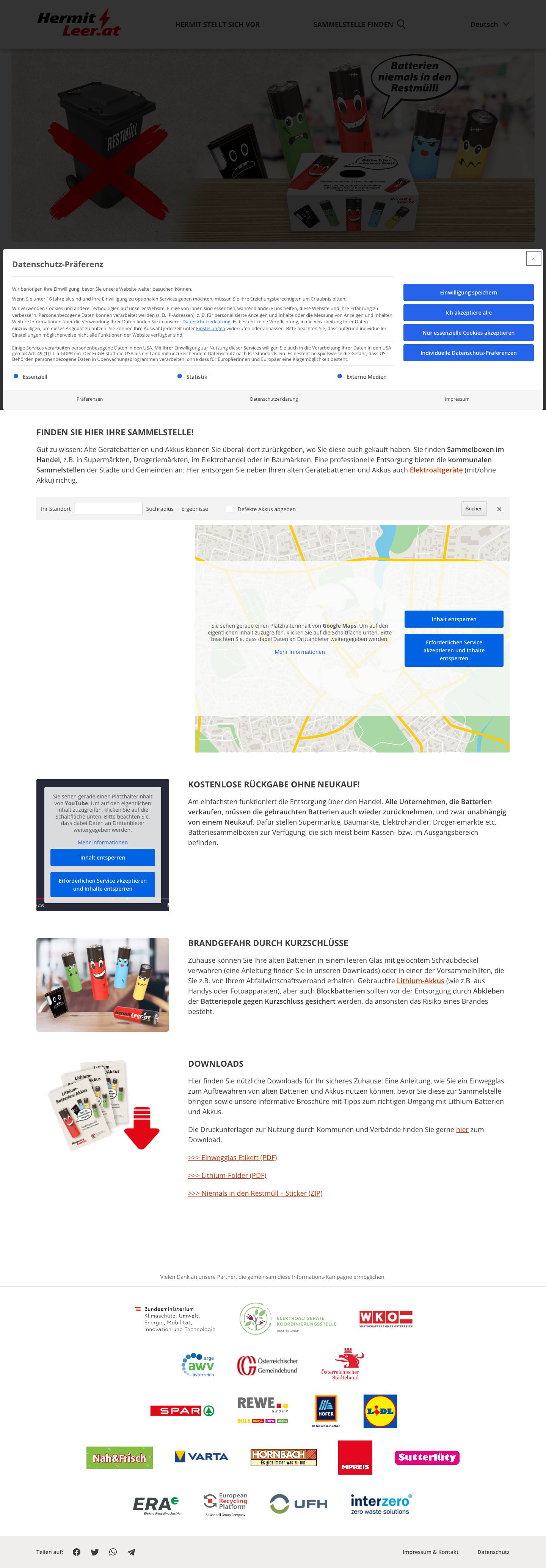 Startseite - Hermit Leer - Full Screenshot