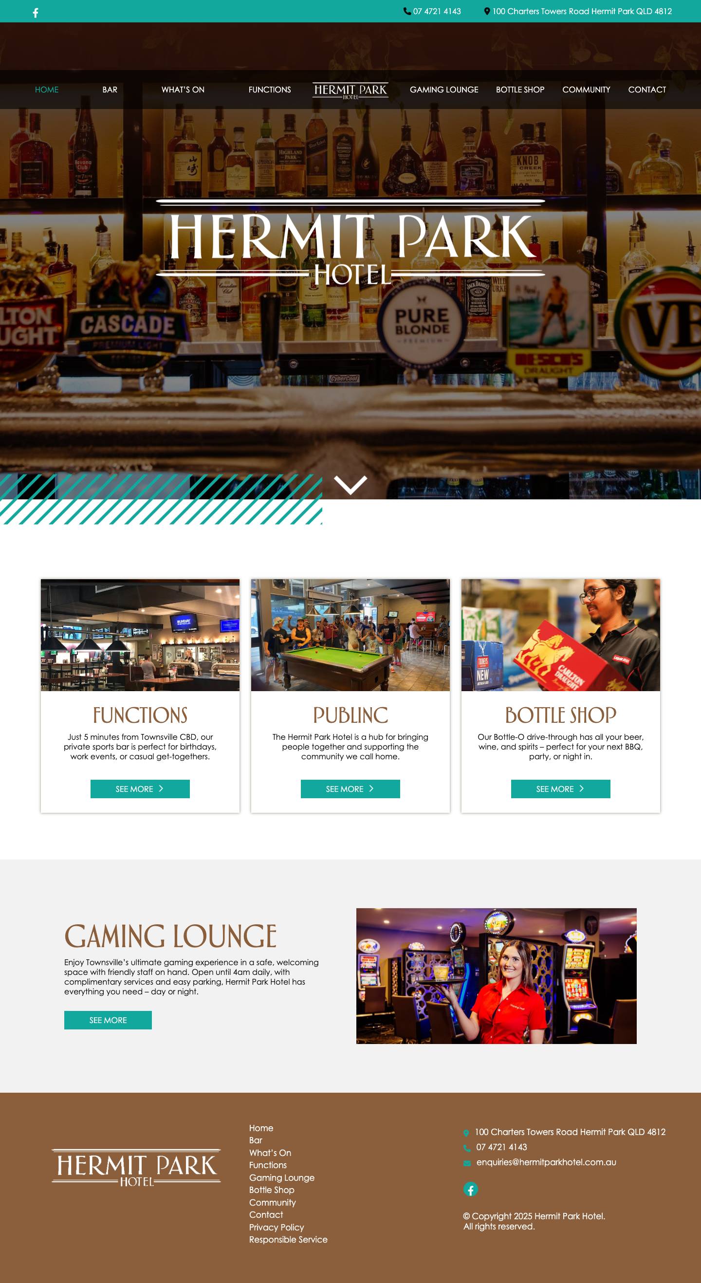 Hermit Park Hotel | Pub, Bistro & Functions | Townsville - Full Screenshot