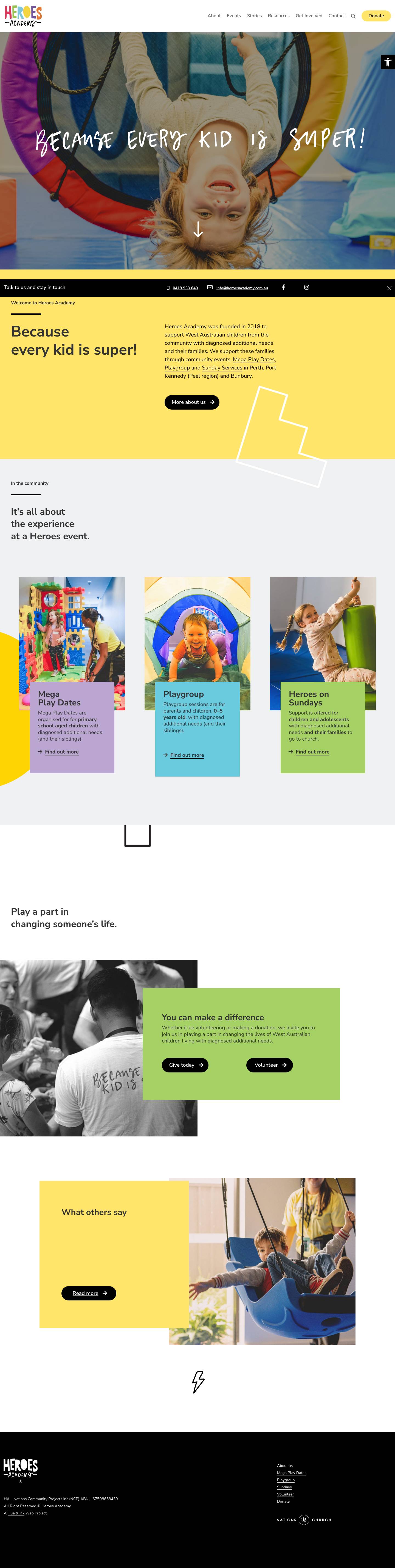 Heroes Academy - Because Every Kid Is Super!Accessibility ToolsIncrease TextDecrease TextGrayscaleReset - Full Screenshot