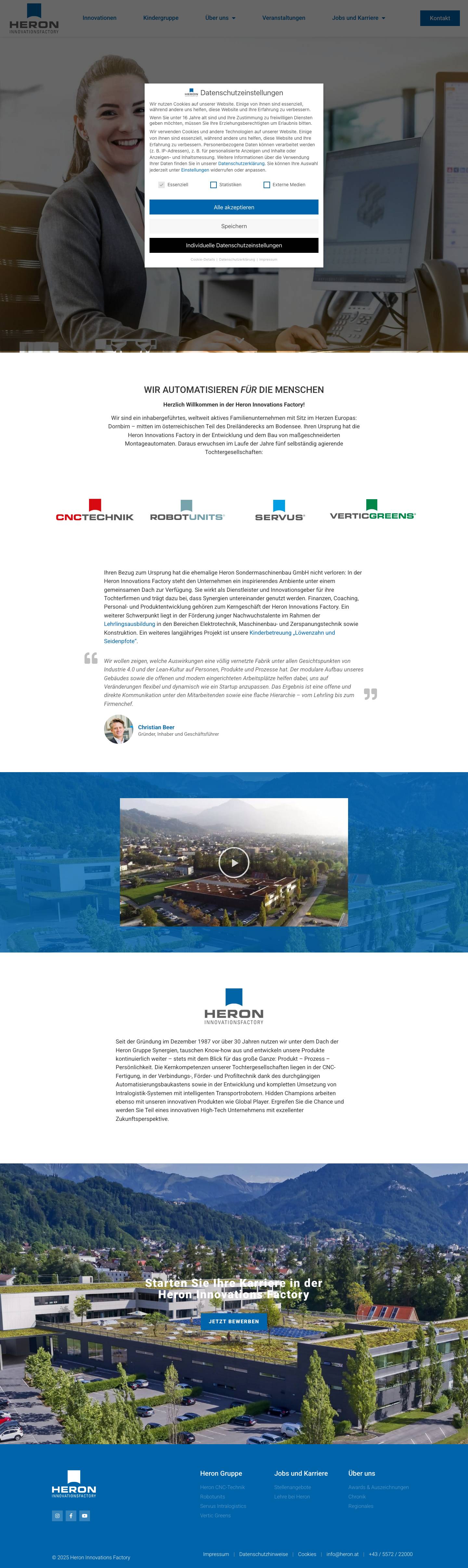 Wir automatisieren für die Menschen | Heron Innovations Factory - Full Screenshot