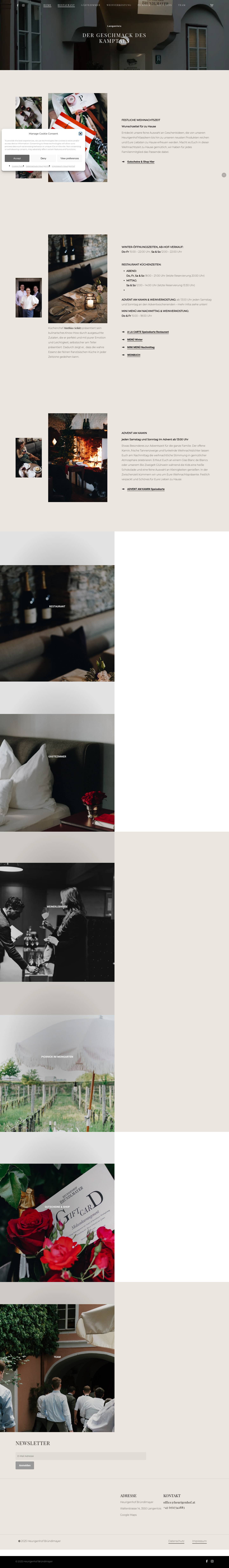 Heurigenhof Bründlmayer - Restaurant - Ab Hof Verkauf - Gästezimmer - Full Screenshot