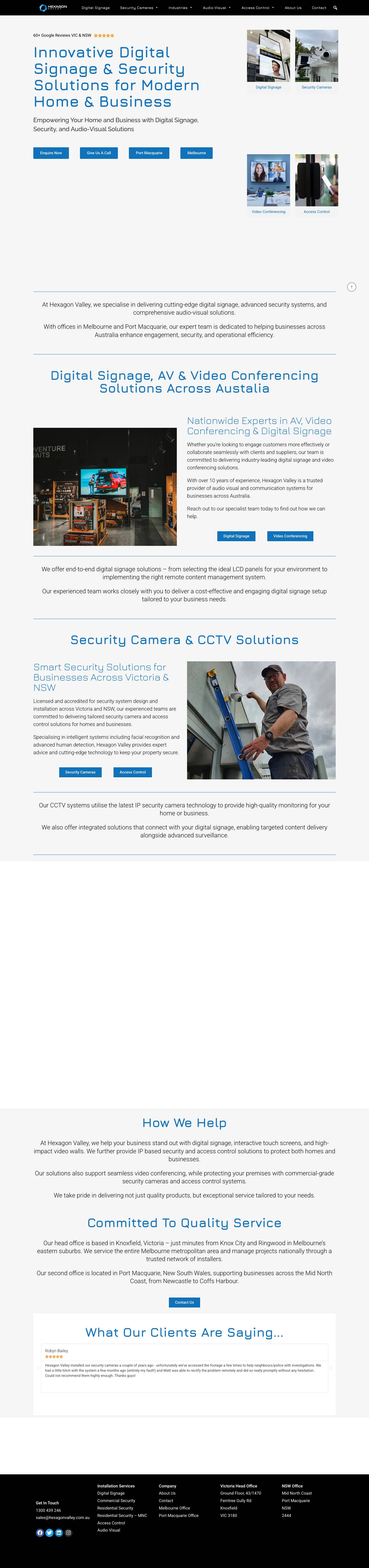 Hexagon Valley | Digital Signage, Security & AV Solutions Australia - Full Screenshot
