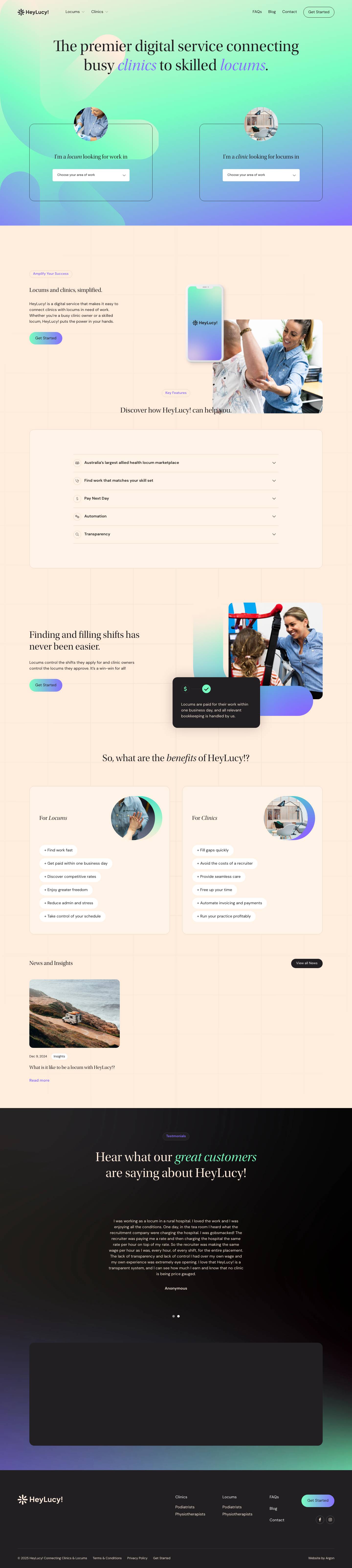 HeyLucy! Connecting Clinics & Locums - Full Screenshot
