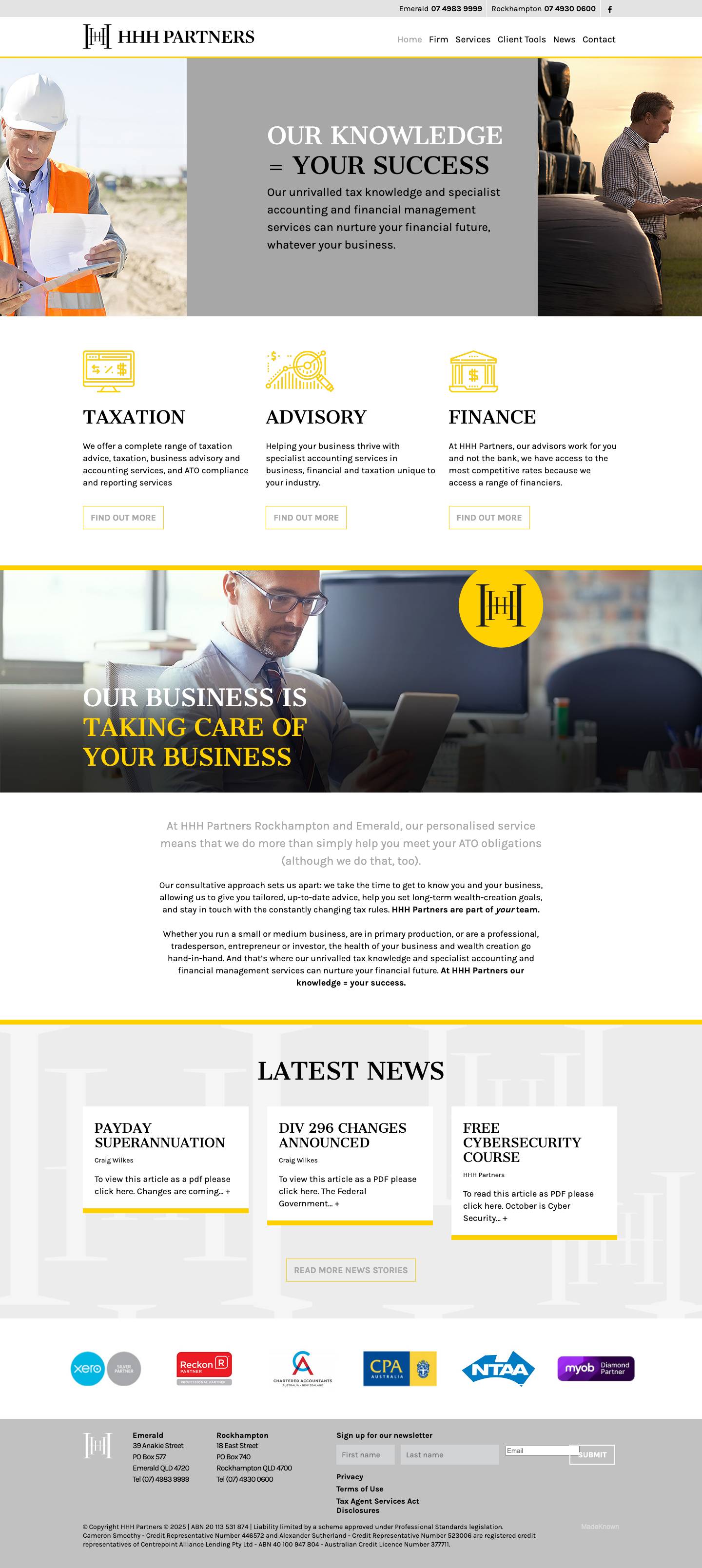 HHH Partners | Rockhampton & Emerald - Full Screenshot