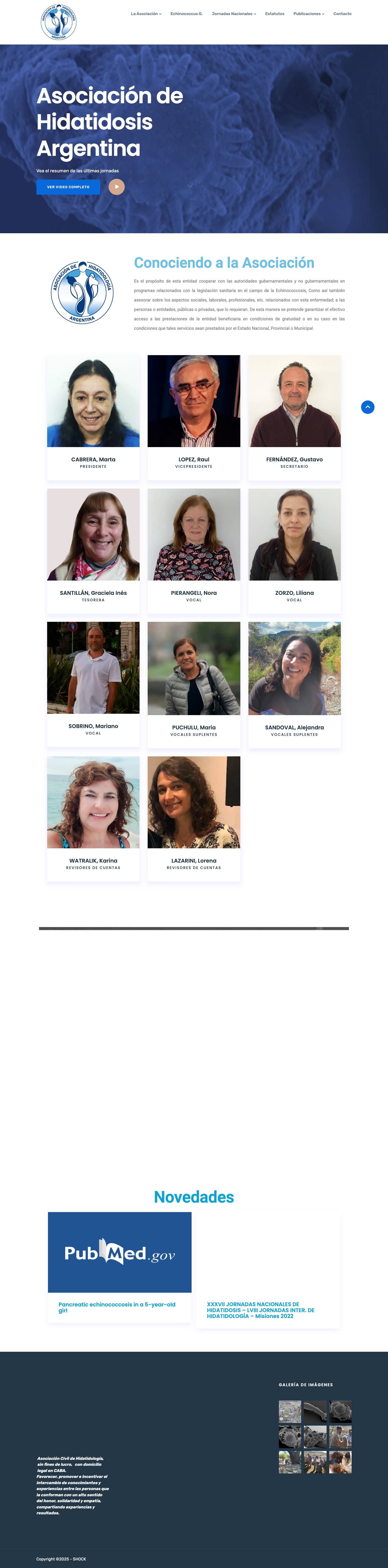 Inicio - Asociación de Hidatidología - Full Screenshot