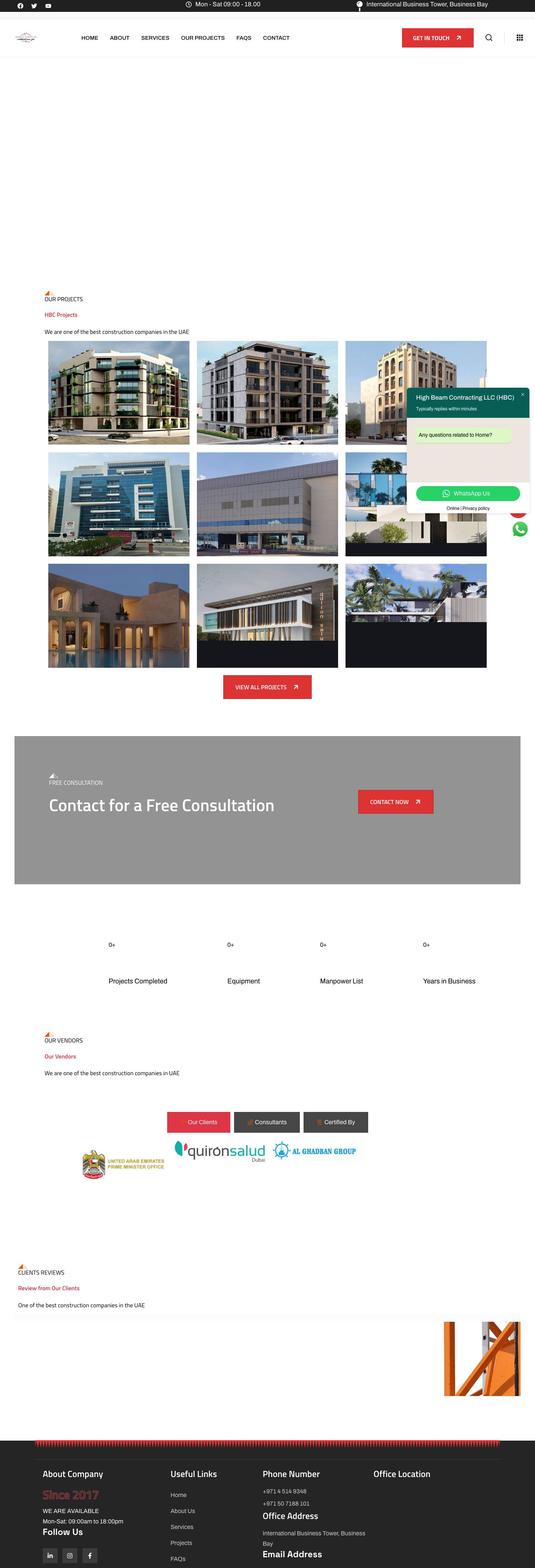 High Beam Contracting LLC (HBC) - Full Screenshot