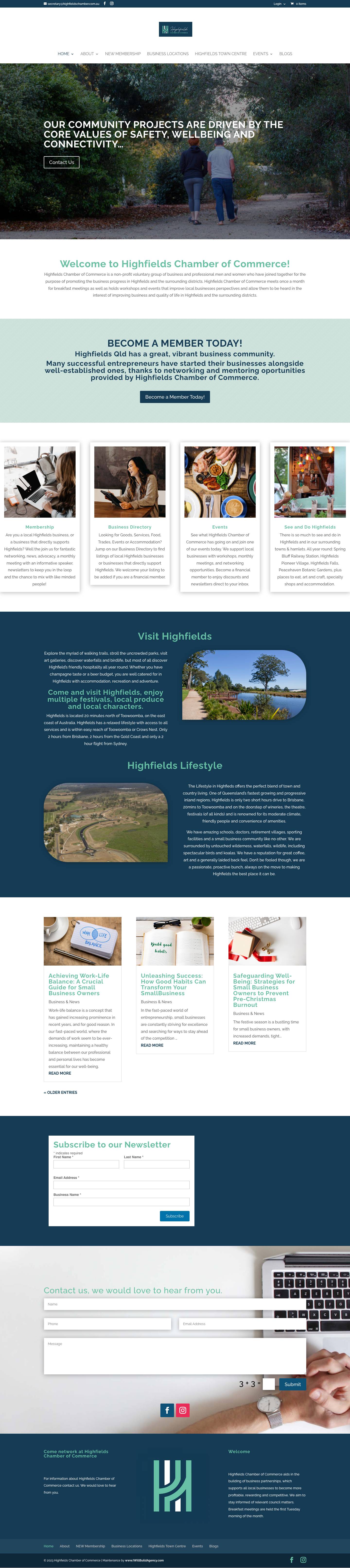 Home - Highfields Chamber of Commerce - Full Screenshot