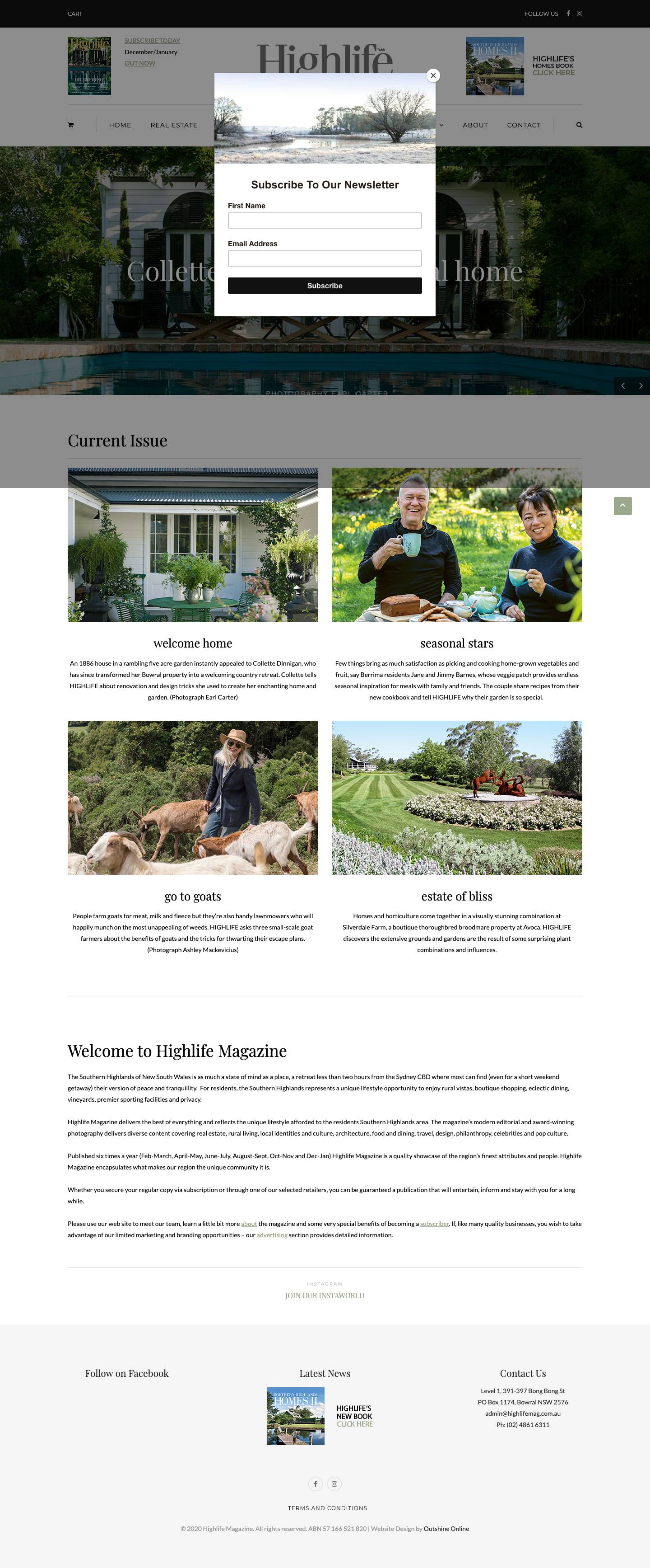 Highlife Magazine - Country Life in the Southern Highlands - Full Screenshot