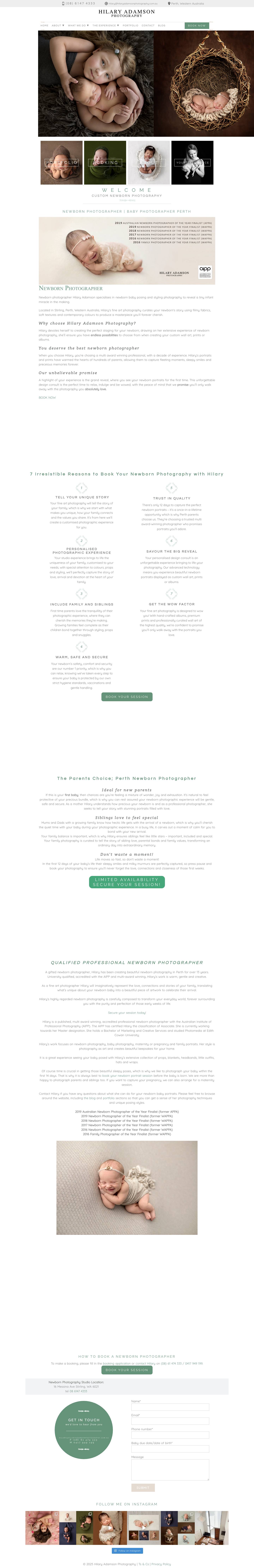 Newborn Photographer | Baby Photographer Perth - Hilary Adamson Photography - Full Screenshot