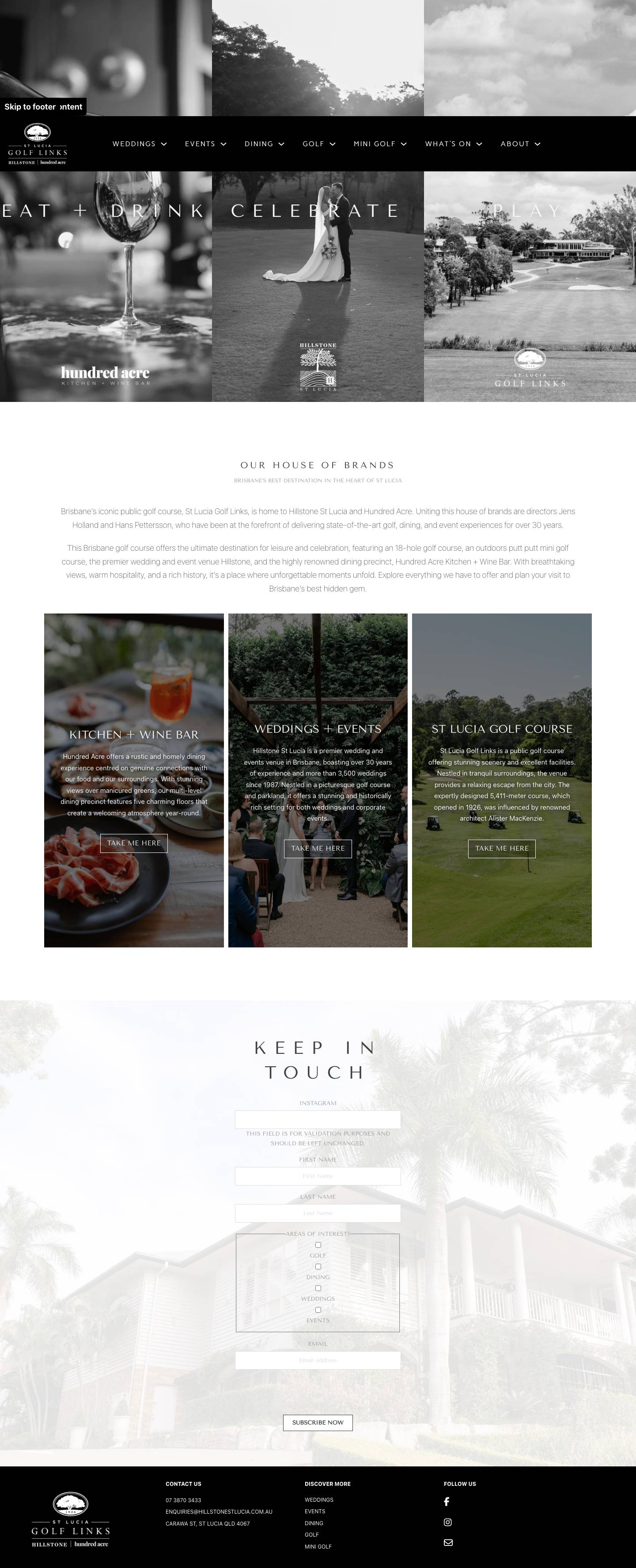 Best Wedding, Event & Golf venue in Brisbane | Hillstone St Lucia - Full Screenshot