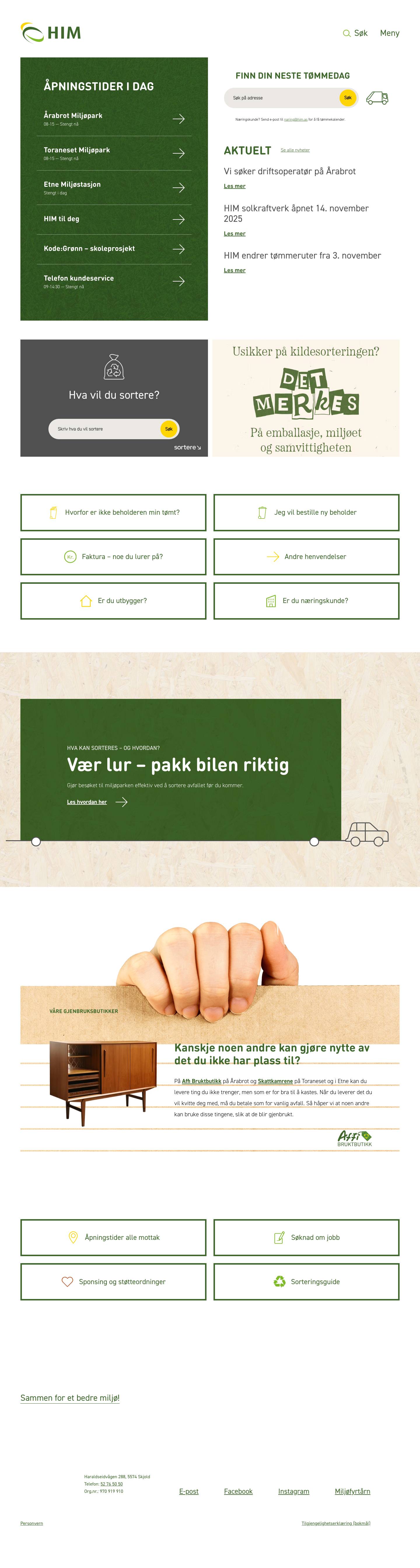 Hjem – Haugaland Interkommunale Miljøverk AS - Full Screenshot