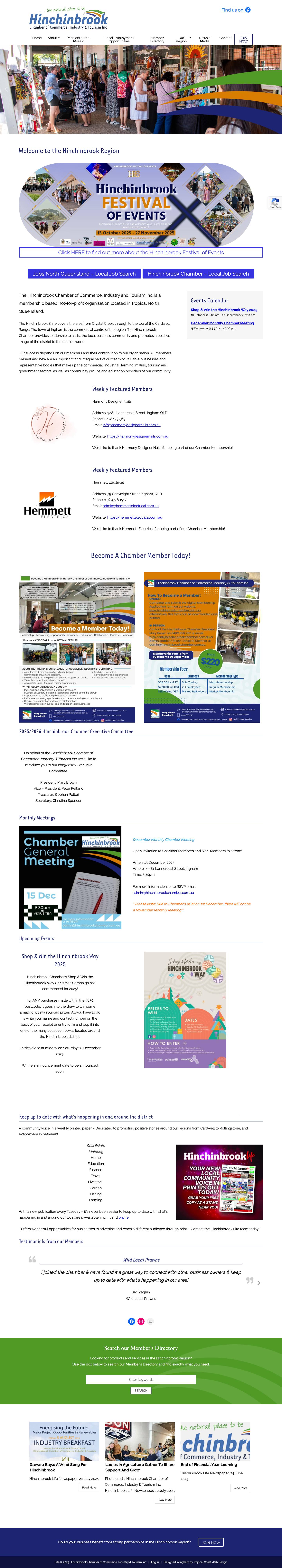 Hinchnbrook Chamber of Commerce, Industry and Tourism | North Queensland - Full Screenshot