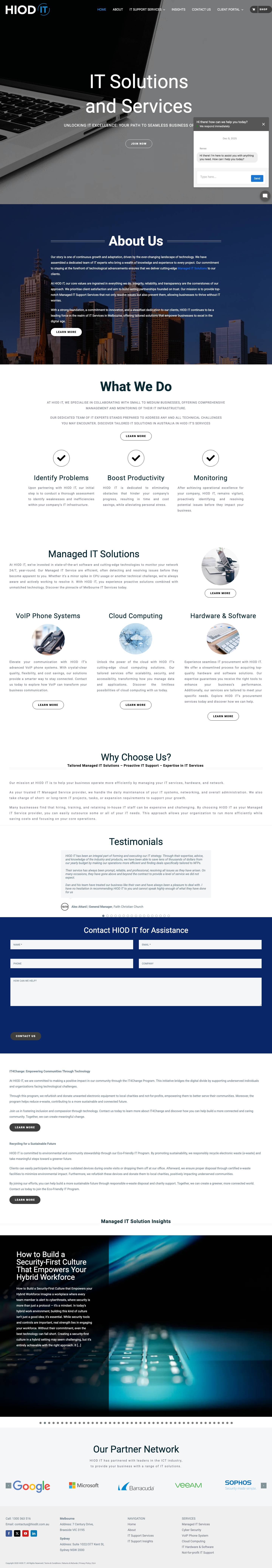 Managed IT Services | IT Solutions Melbourne | HIOD IT - Full Screenshot