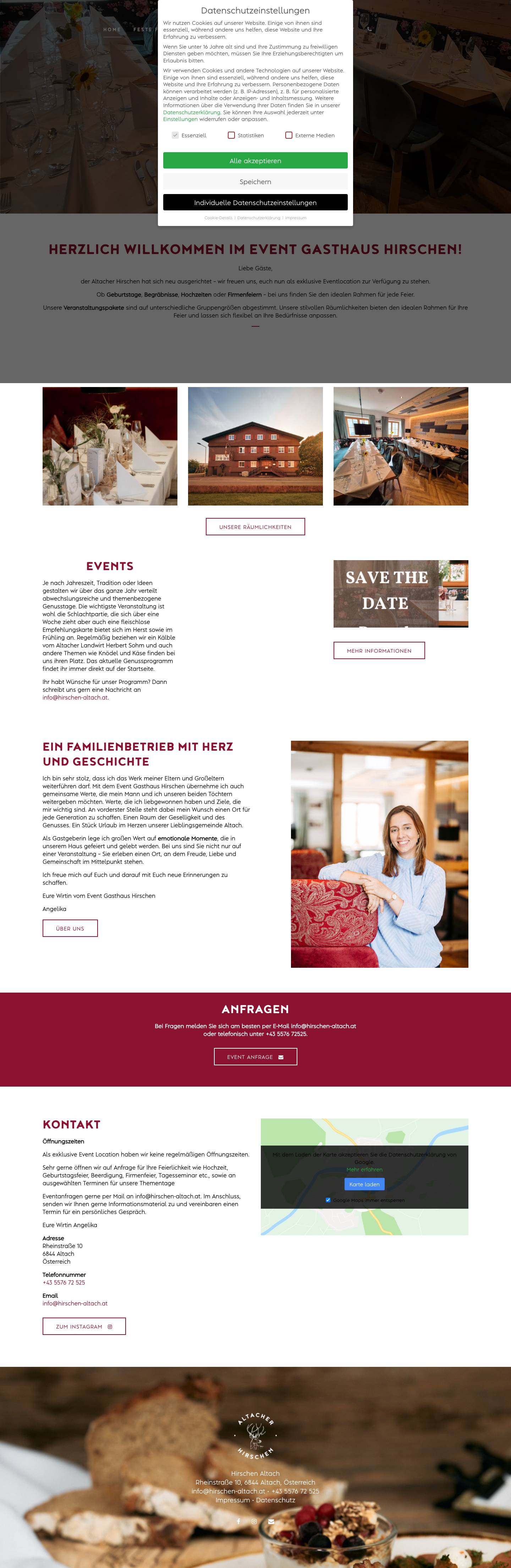 Gasthaus Hirschen in Altach, Vorarlberg - Full Screenshot