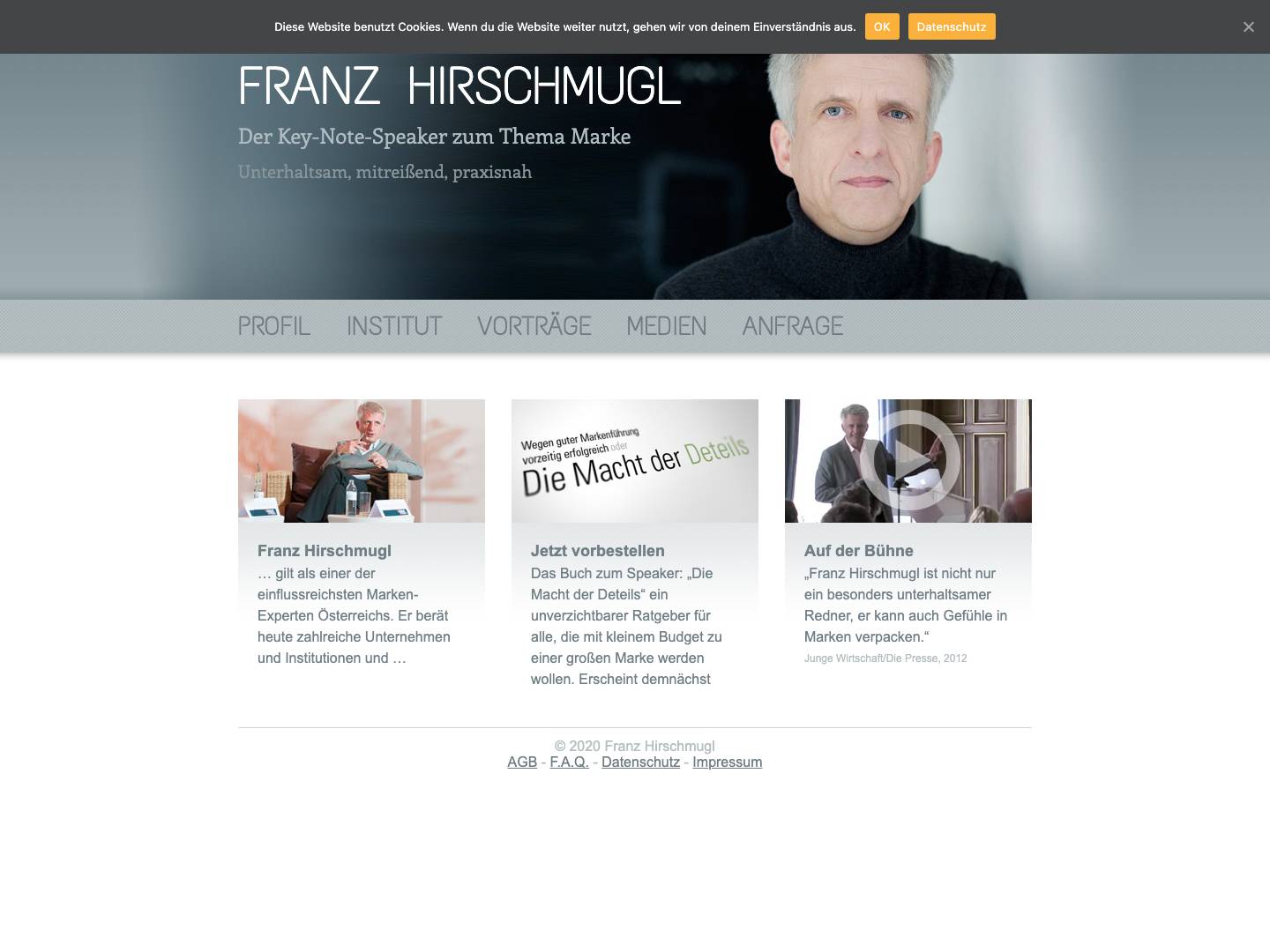 Franz Hirschmugl | Der Key-Note-Speaker zum Thema Marke - Full Screenshot