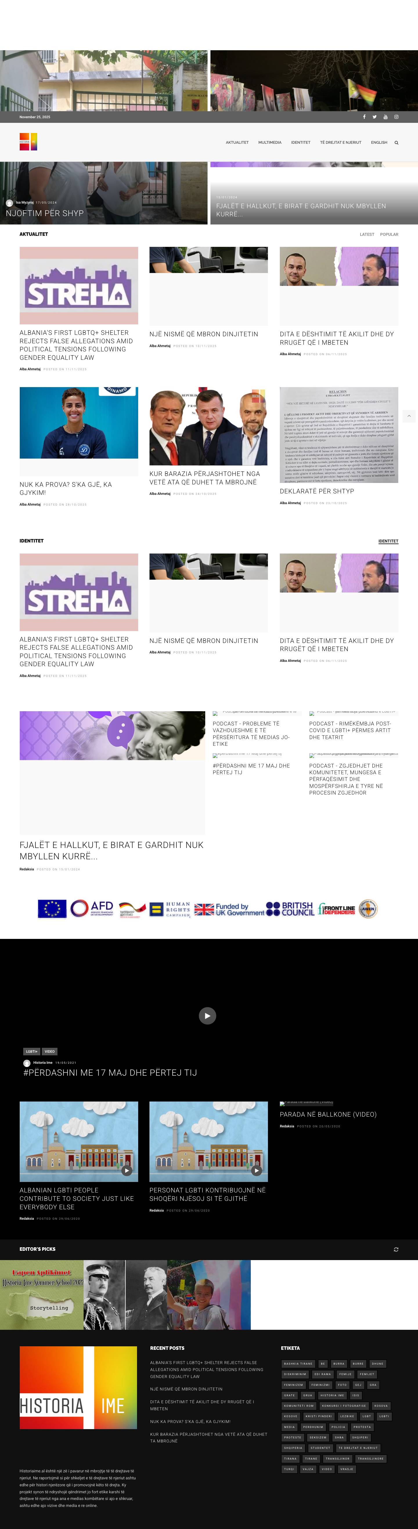 Historia Ime | Lajme dhe artikuj mbi të drejtat e njeriut në Shqipëri - Full Screenshot