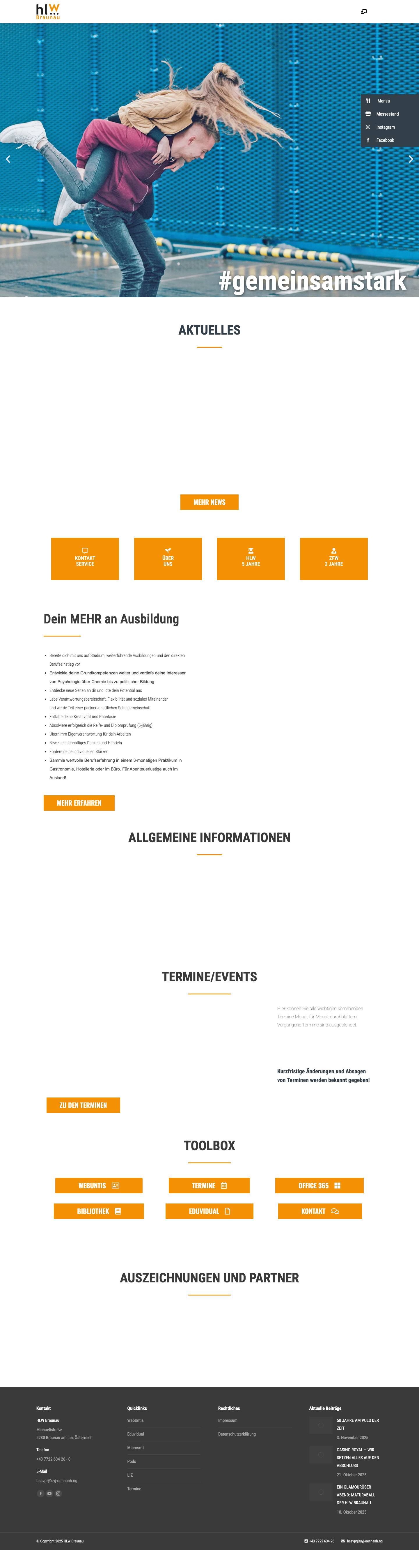 Home - HLW Braunau - Full Screenshot