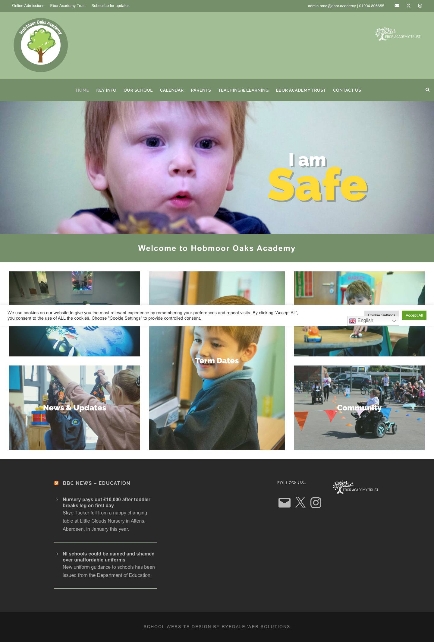 Hob Moor Oaks Academy – Official Ebor Academy Website - Full Screenshot