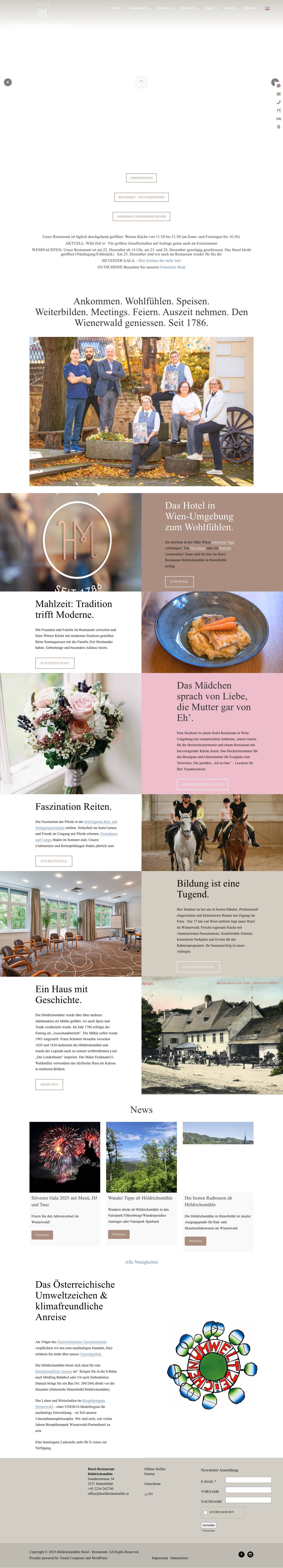 Hotel Wien Umgebung: Hotel in Hinterbrühl im Wienerwald - Höldrichsmühle - Full Screenshot