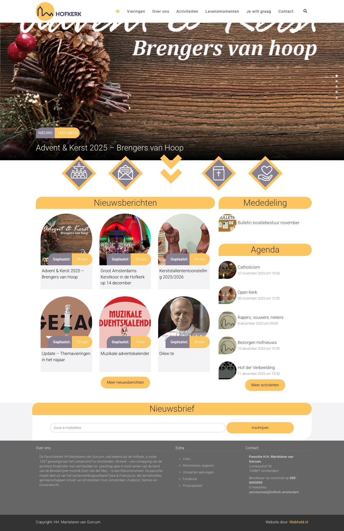 Home - HH. Martelaren van Gorcum - Full Screenshot