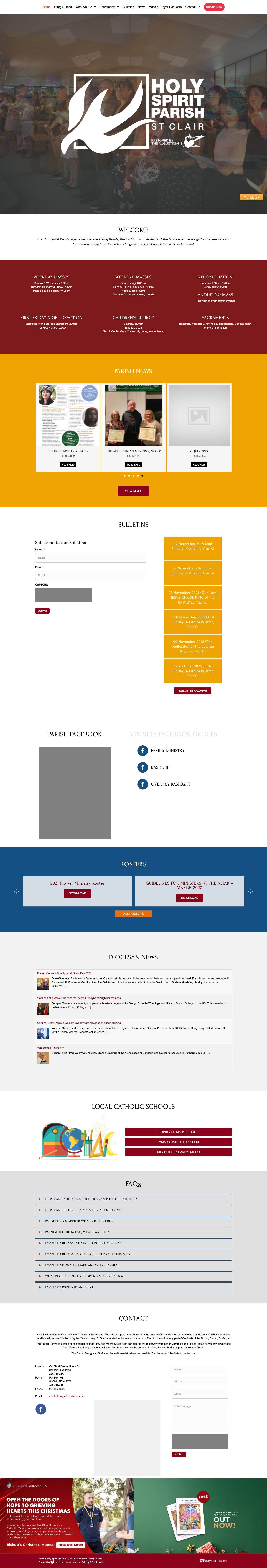 Holy Spirit Parish, St Clair – Erskine Park – Welcome to Holy Spirit Parish, St Clair – Erskine Park - Full Screenshot