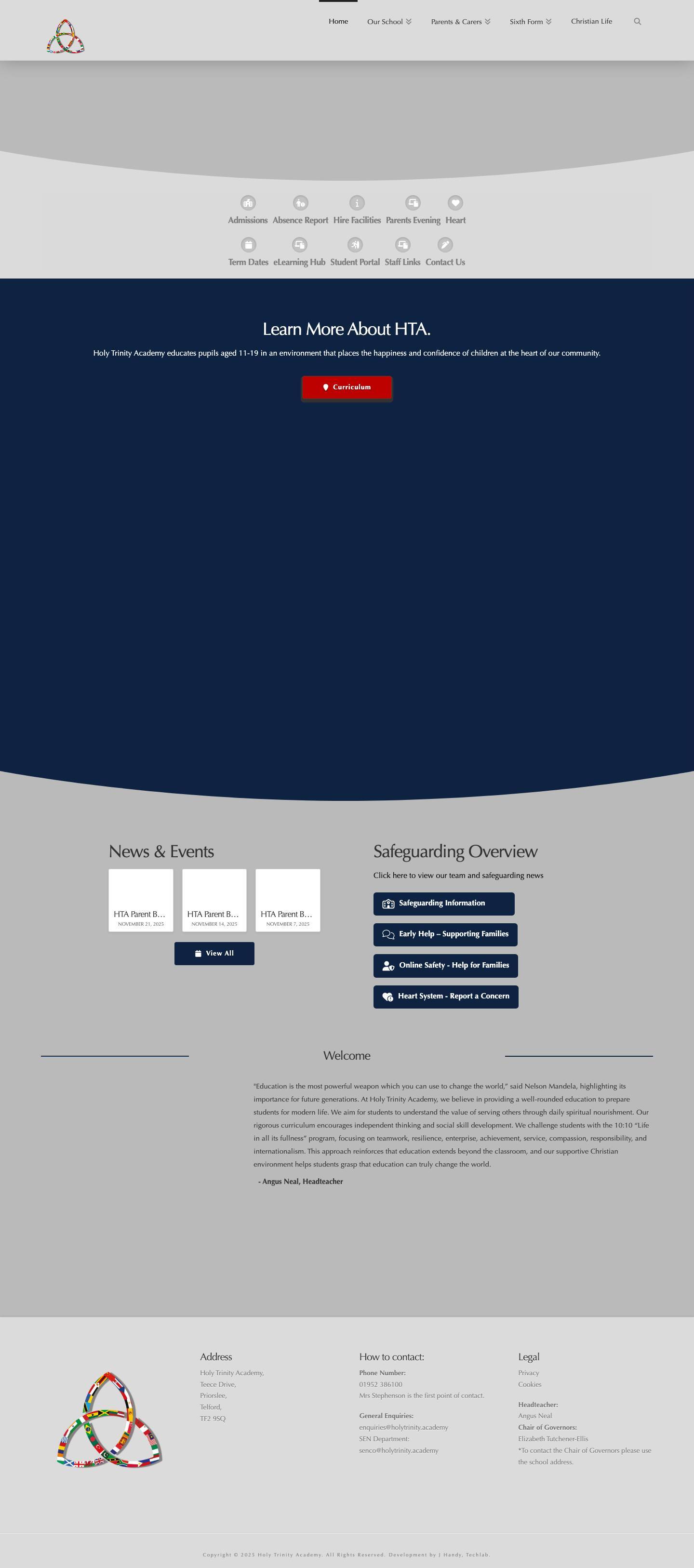 Holy Trinity Academy | Faith, Unity & Aspiration - Full Screenshot