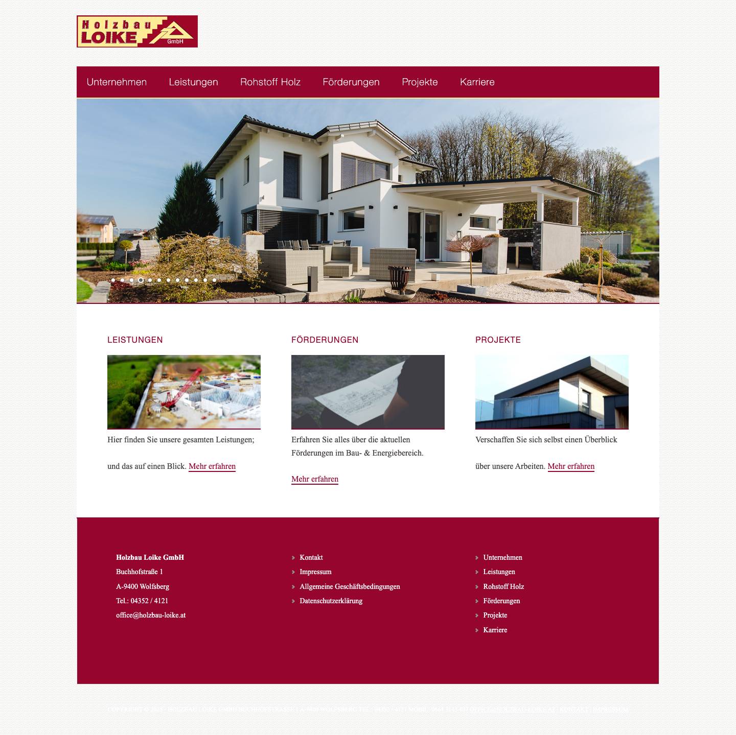 Holzbau Loike - Full Screenshot