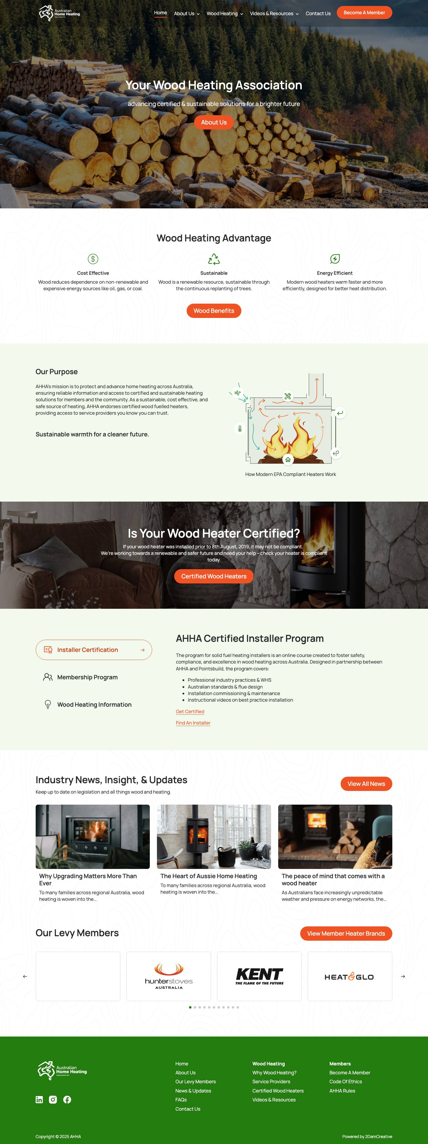 Australian Home Heating Association - Full Screenshot