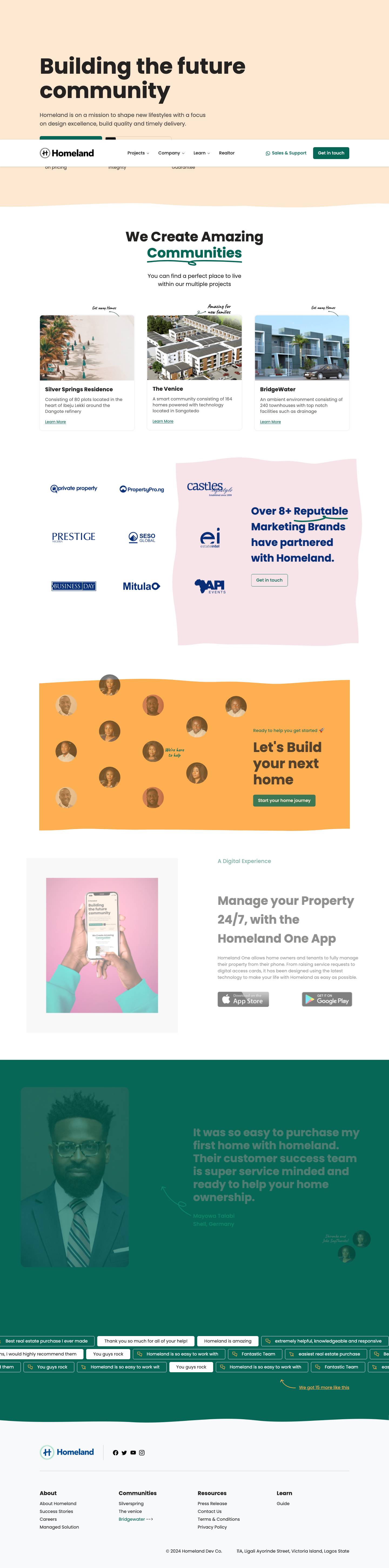 Home | HomelandHomeland – Building The Future Community - Full Screenshot