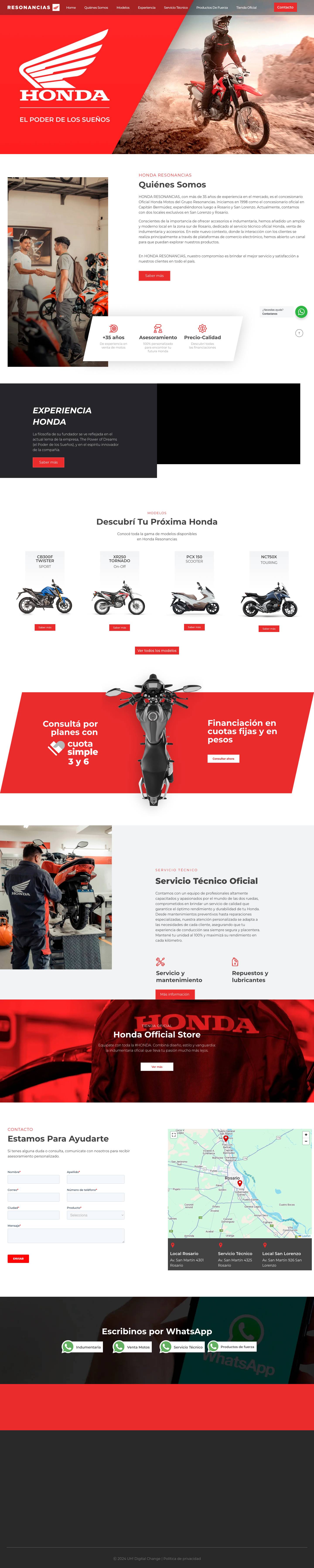 Honda Resonancias – Concesionario oficial Honda Motos del grupo Resonancias - Full Screenshot
