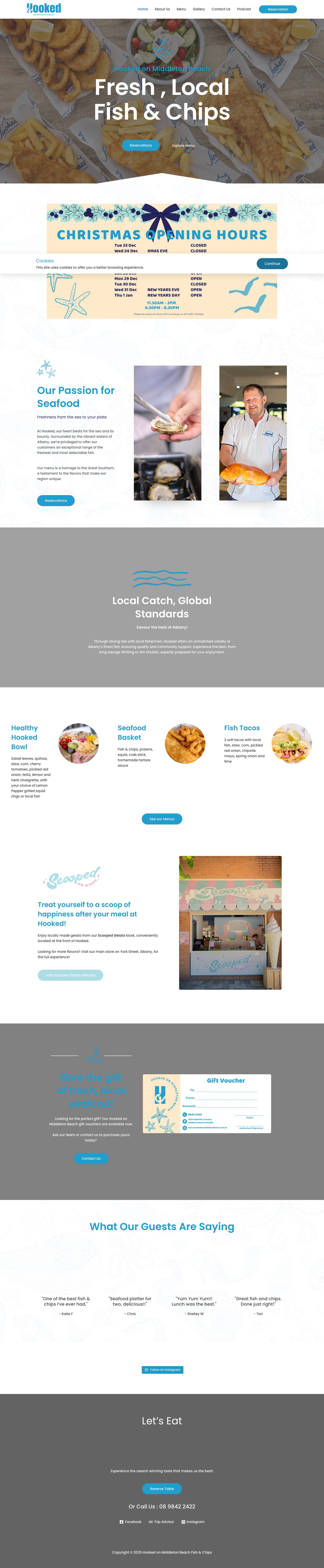 Home - Hooked on Middleton Beach Fish & Chips - Full Screenshot