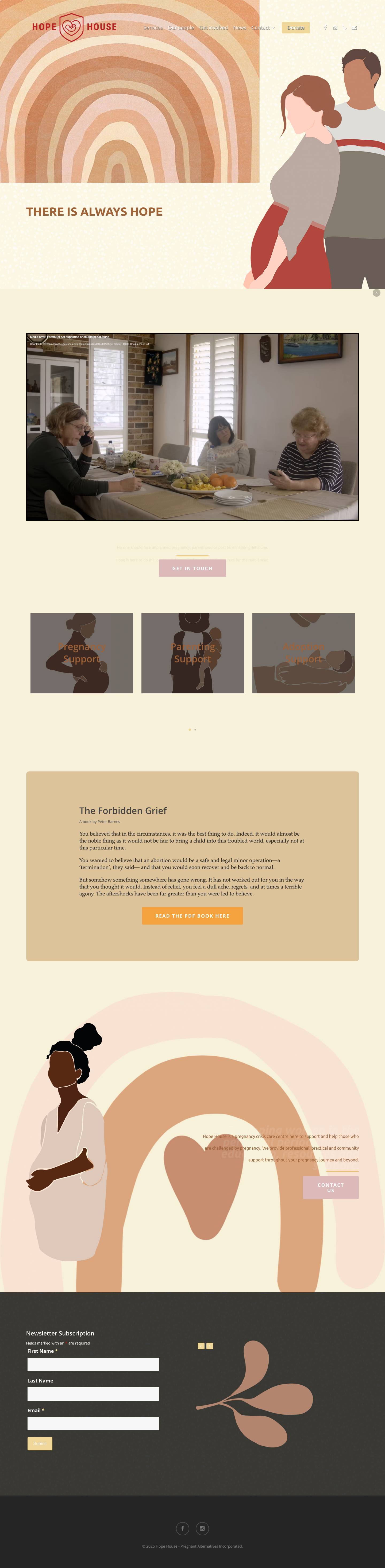 Home - Hope House - Pregnant Alternatives Incorporated - Full Screenshot