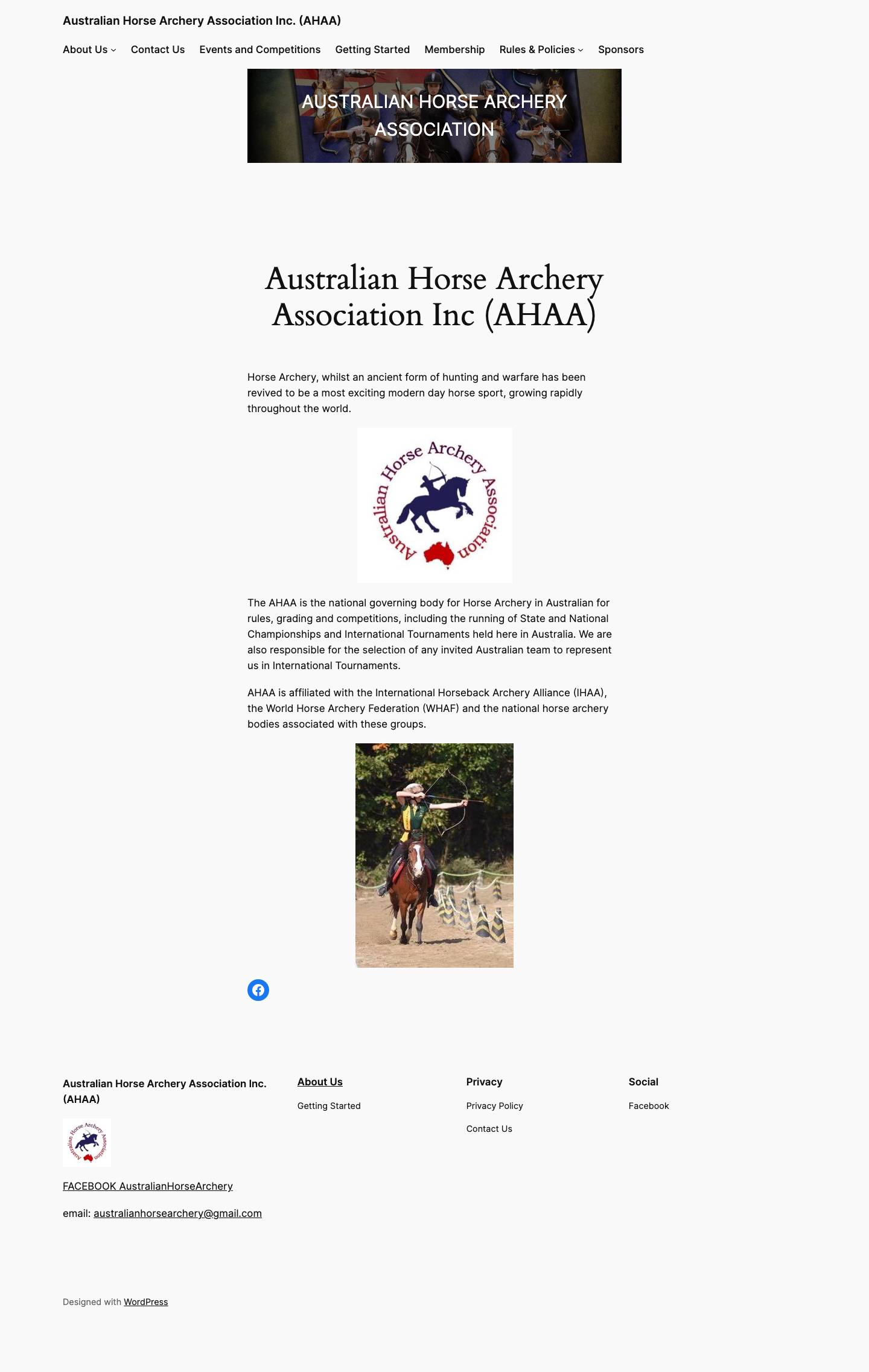 Australian Horse Archery Association Inc. (AHAA) - Full Screenshot