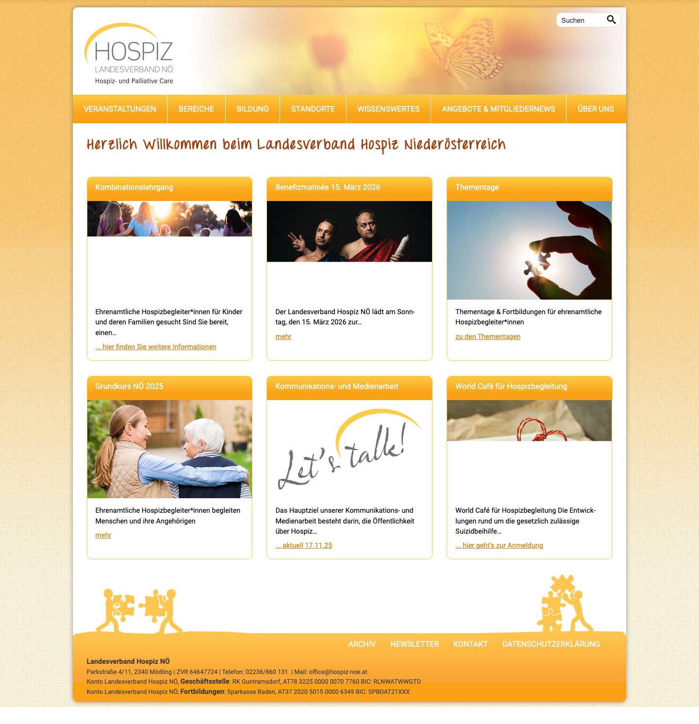 Home - Hospiz Landesverband NOE - Full Screenshot