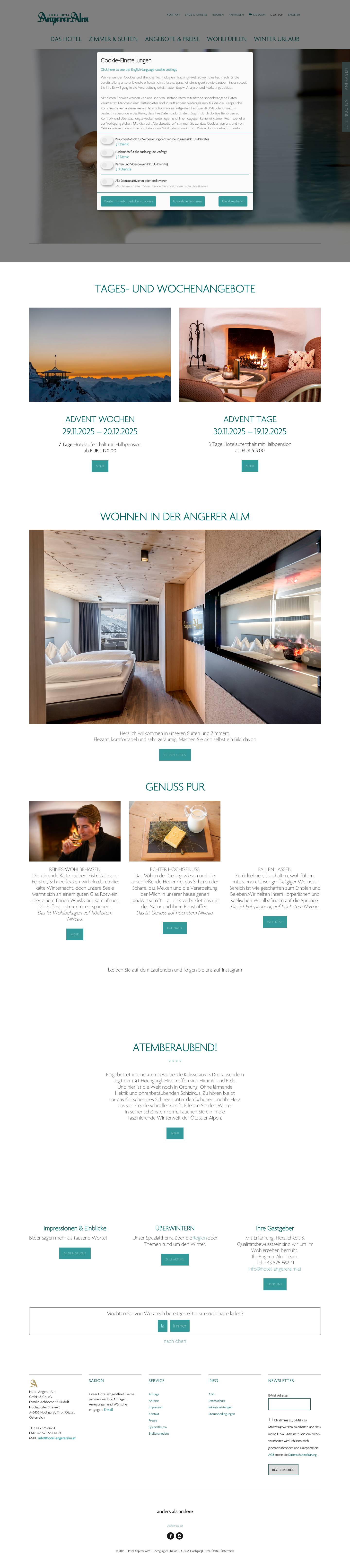 Hotel Angerer Alm – anders als andere - Full Screenshot