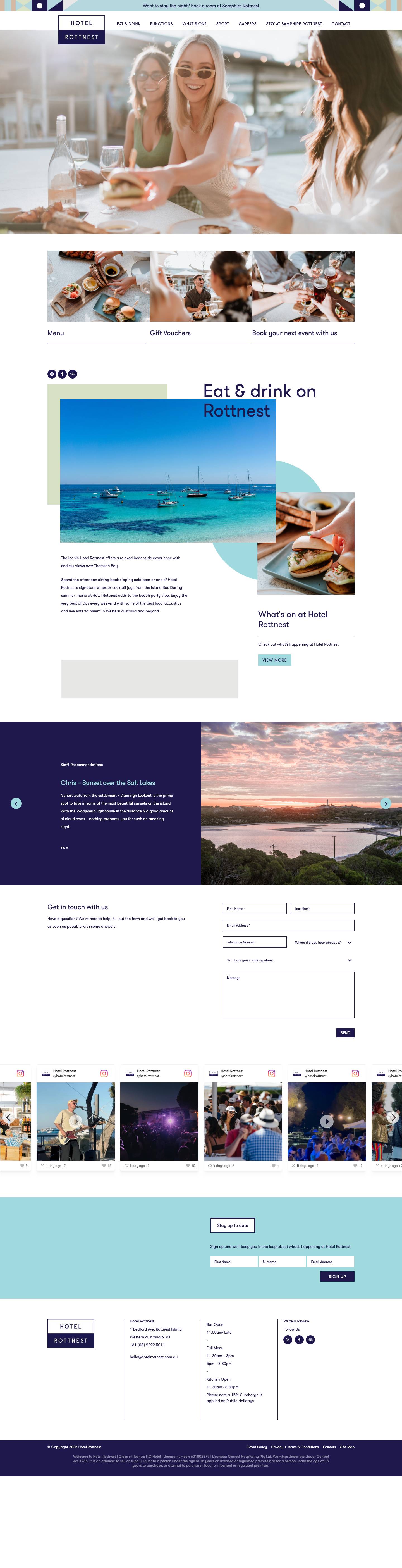 Rottnest Restaurants - Hotel Rottnest - Rottnest Pubs - Full Screenshot