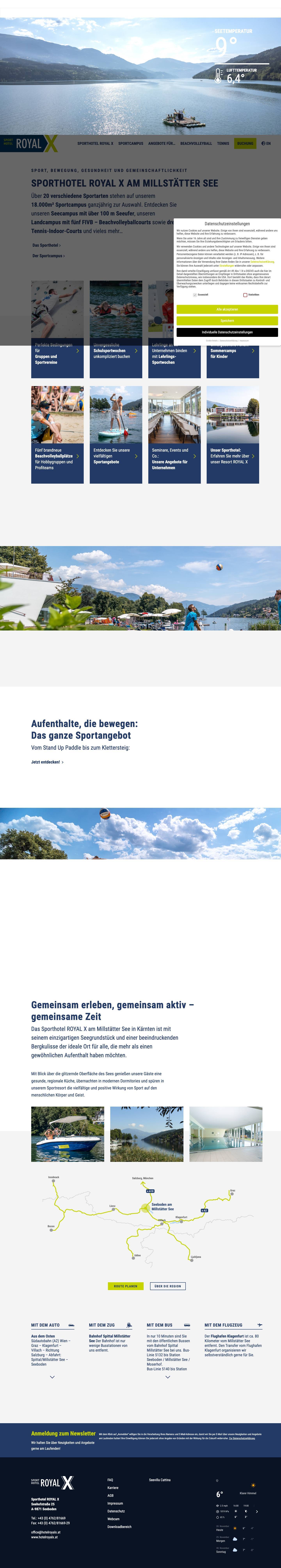 Sporthotel ROYAL X - Sportaufenthalt für jeden Geschmack am Millstätter See - Full Screenshot