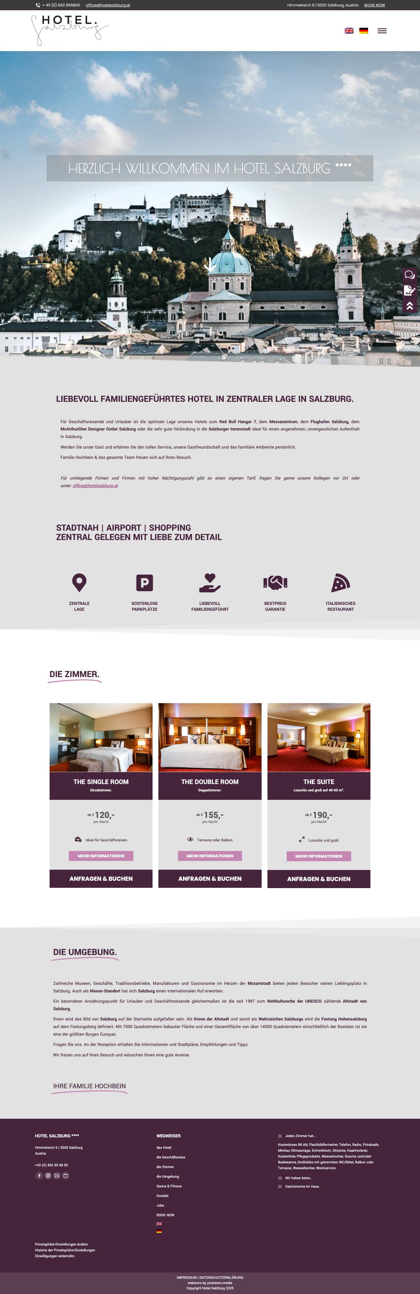 Hotel Salzburg | Hotel Salzburg **** Ihr Hotel in der Mozartstadt. - Full Screenshot