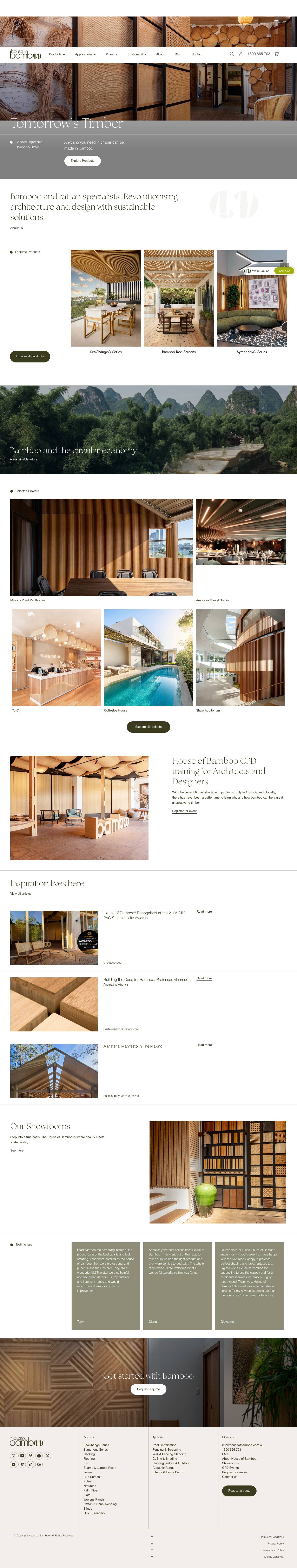 Australia's Leading Bamboo Specialists | House of Bamboo® - Full Screenshot