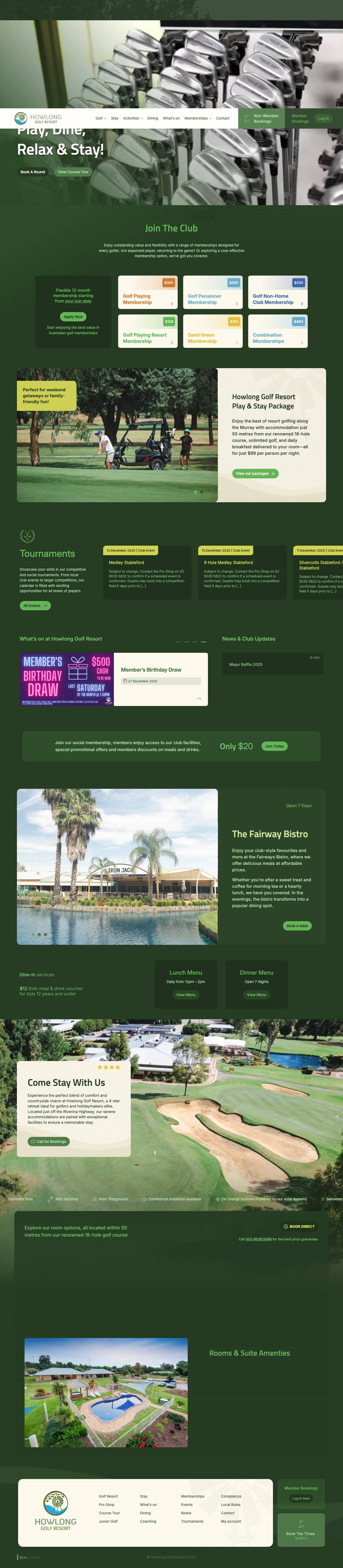 Howlong Golf Resort - Play, Dine, Relax & Stay! - Full Screenshot