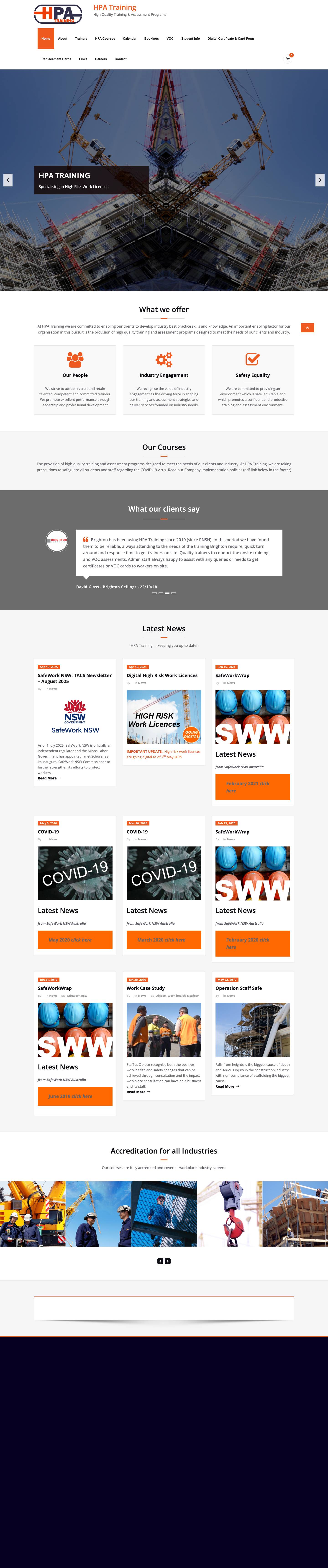 HPA Training – High Quality Training & Assessment Programs - Full Screenshot