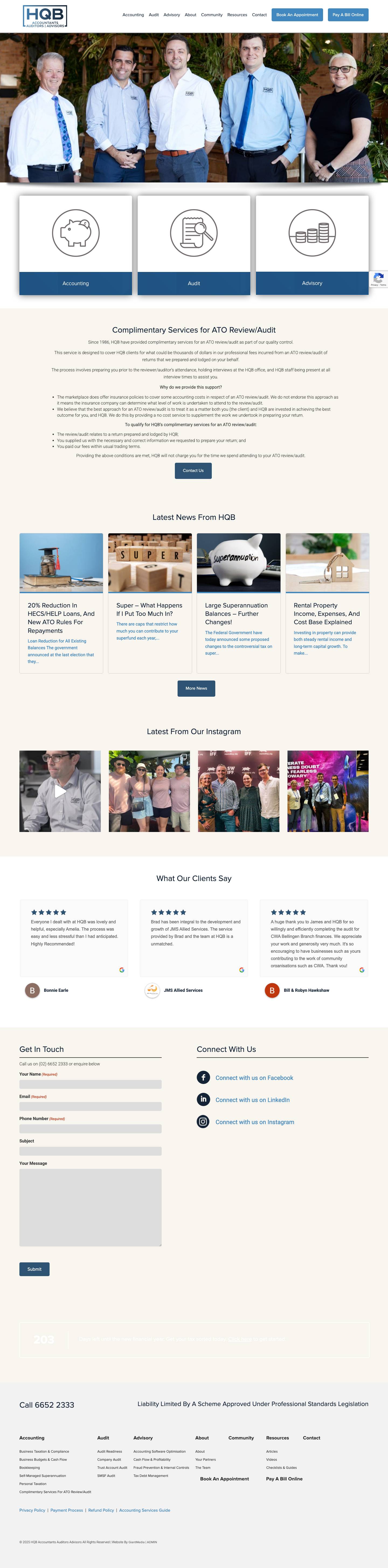 Accountants Coffs Harbour - HQB Accountants Auditors Advisers - Full Screenshot