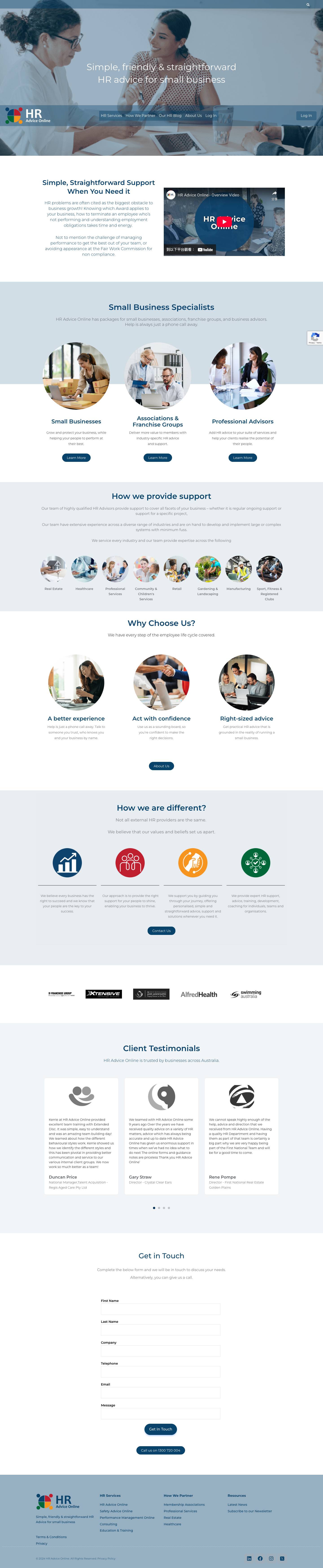 HR Advice Online - Simple, Friendly & Straightforward HR Advice for small business. - Full Screenshot