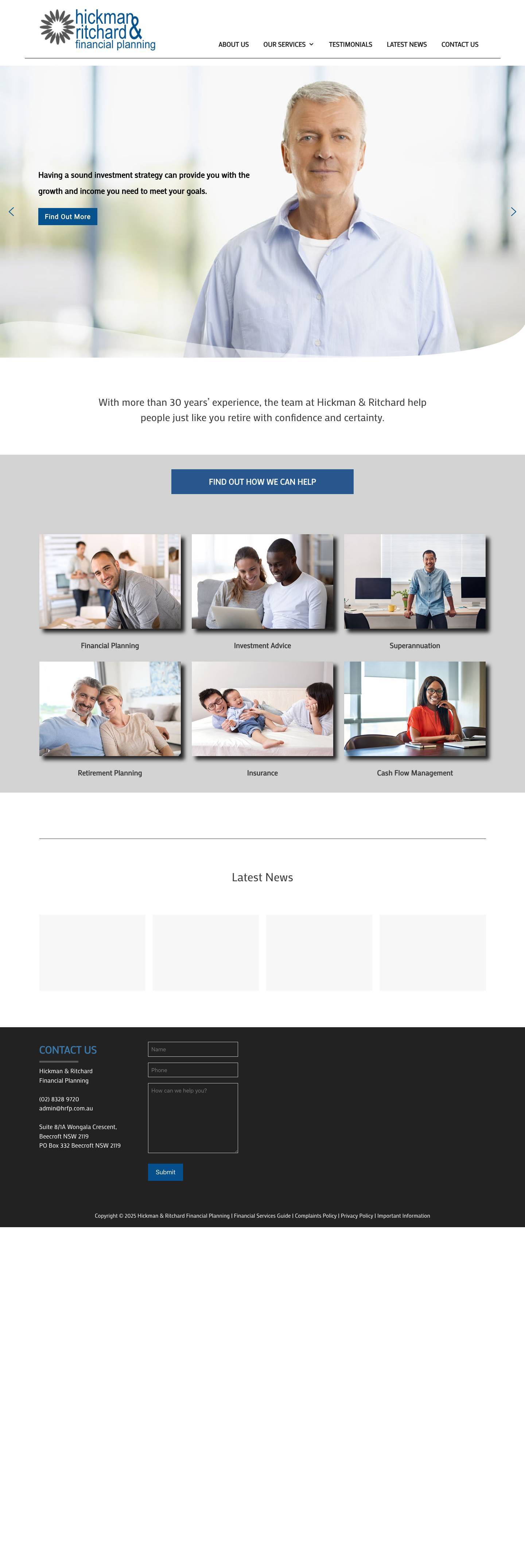 Hickman and Ritchard Financial Planning | Beecroft NSW - Full Screenshot