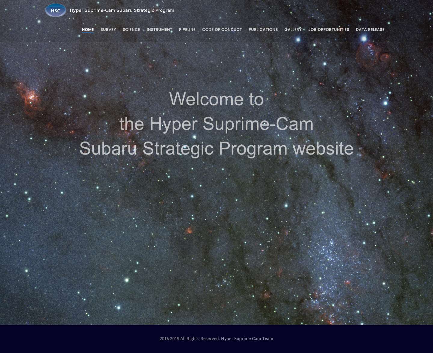 HSC SSP – The Hyper Suprime-Cam Subaru Strategic Program website - Full Screenshot