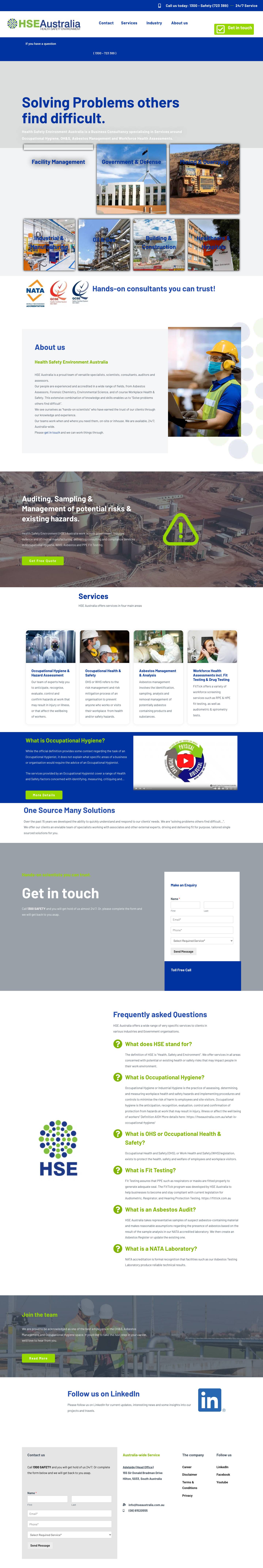 Home - Health Safety Environment Australia - Full Screenshot