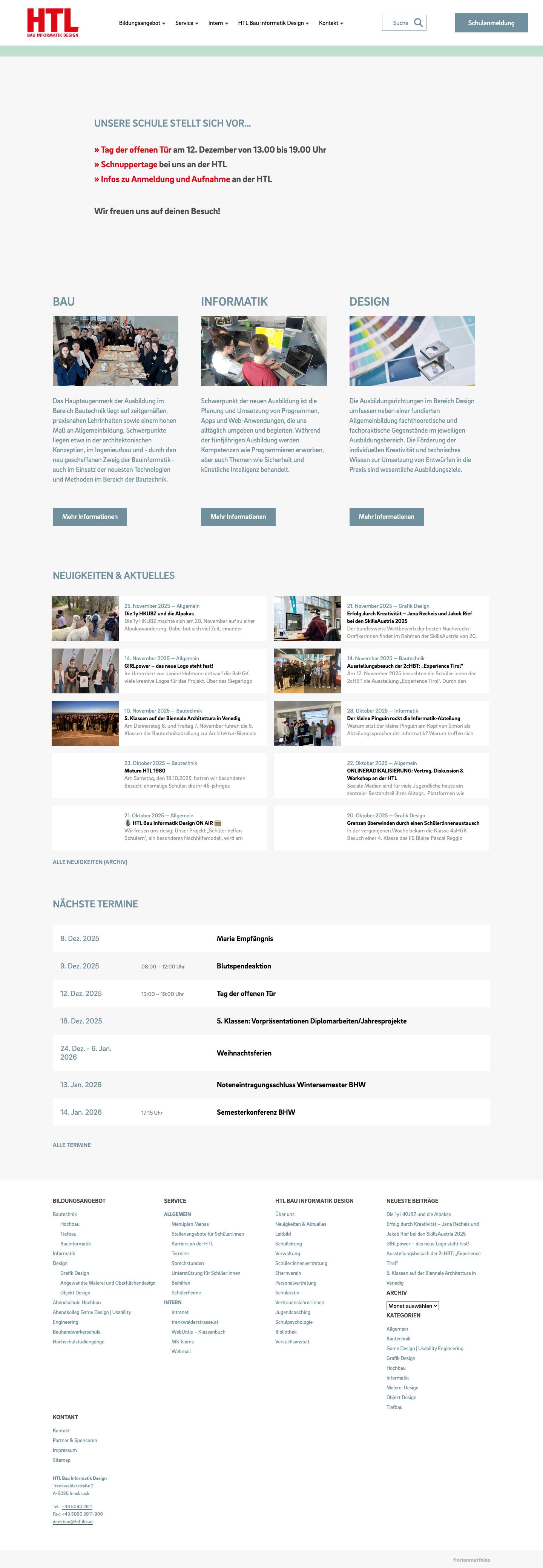 Home - HTL Bau Informatik Design - Full Screenshot